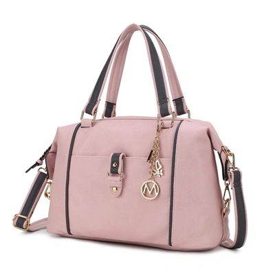 Mkf Collection By Mia K Opal Vegan Leather Medium Weekender Handbag For Women In Pink