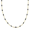 Mimi & Max Womens 14k Yellow Gold Black Enamel Station Necklace W/ Spring Ring Clasp - 16+2 In. In Black