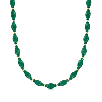 Canaria Fine Jewelry Canaria Emerald Bead Necklace In 10kt Yellow Gold In Green