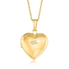Ross-simons Child's 14kt Yellow Gold Small Heart Locket Necklace With Diamond Accent In Gold