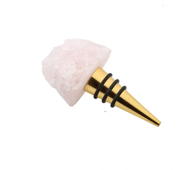 Classic Touch Decor Bottle Stopper With Pink Agate Stone