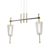 Vonn Lighting Toscana Vap2102ab 29" Integrated Led Linear Pendant Lighting Fixture With Glass Shades In Antique Br