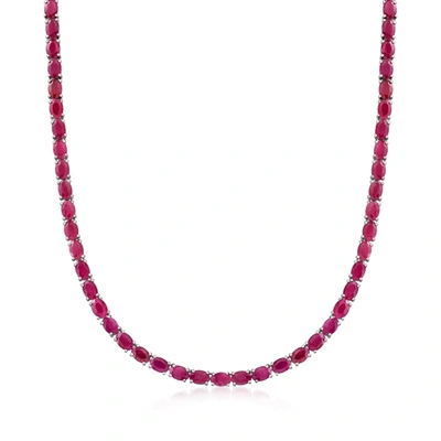 ROSS-SIMONS RUBY TENNIS NECKLACE IN STERLING SILVER