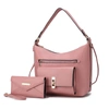 Mkf Collection By Mia K Clara Vegan Leather Women's Shoulder Bag With Wristlet Wallet- 2 Pieces In Pink