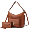 MKF COLLECTION BY MIA K CLARA VEGAN LEATHER WOMEN'S SHOULDER BAG WITH WRISTLET WALLET- 2 PIECES