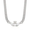 Ross-simons Sterling Silver Bismark-link Claddagh Necklace In Silver