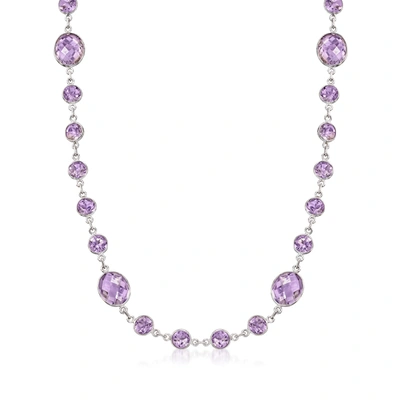 Ross-simons Amethyst Necklace In Sterling Silver In Multi