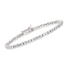 Ross-simons White Topaz Tennis Bracelet In Sterling Silver In Silver