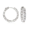 Ross-simons Cz Inside-outside Hoop Earrings In Sterling Silver In Silver