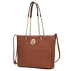 Mkf Collection By Mia K Alyne Vegan Leather Women's Tote Bag In Brown