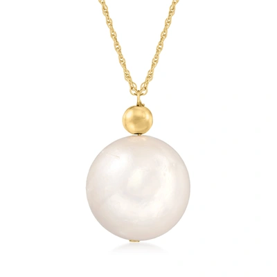 Ross-simons 13-14mm Cultured Pearl Pendant Necklace In 14kt Yellow Gold In Multi