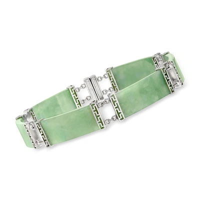 Ross-simons Jade Bracelet In Sterling Silver In Green