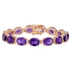 Mimi & Max 36 Ct Tgw Oval-cut Africa-amethyst Tennis Bracelet In Rose Gold Plated Sterling Silver In Purple
