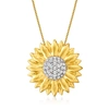 Ross-simons White Topaz Sunflower Necklace In 18kt Gold Over Sterling In Yellow