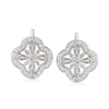 Ross-simons Openwork Clover Drop Earrings With Diamond Accents In Sterling Silver In Silver