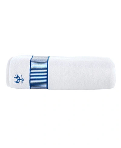 Brooks Brothers Fancy Border Bath Sheet In Blue