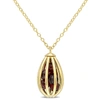 Mimi & Max 3 5/8 Ct Tgw Garnet Cage Pendant With Chain In Yellow Plated Sterling Silver In Red