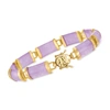 ROSS-SIMONS LAVENDER JADE "GOOD FORTUNE" BRACELET IN 18KT GOLD OVER STERLING