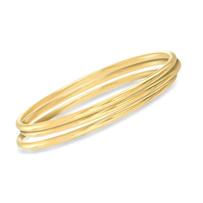 Ross-simons Italian 22kt Gold Over Sterling Jewelry Set: 3 Polished Bangle Bracelets