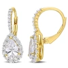 Mimi & Max 3 5/8 Ct Tgw Created White Sapphire Teardrop Leverback Earrings In Yellow Plated Sterling Silver In Gold
