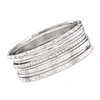Ross-simons Italian Sterling Silver Jewelry Set: 7 Assorted Texture Bangle Bracelets In Silver