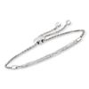 Ross-simons Diamond Bar Bolo Bracelet In Sterling Silver In Silver
