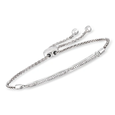 ROSS-SIMONS DIAMOND BAR BOLO BRACELET IN STERLING SILVER