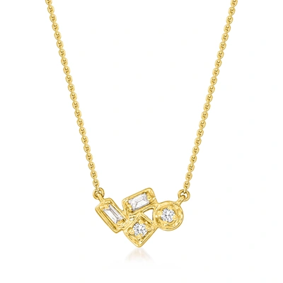 Rs Pure Ross-simons 14kt Gold Diamond-accented Station Necklace