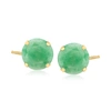 Ross-simons 8mm Jade Martini Stud Earrings In 14kt Yellow Gold In Green
