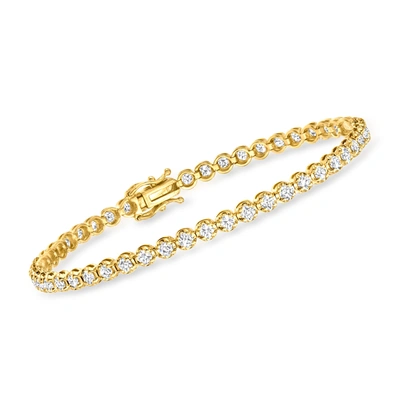 Ross-simons Diamond Tennis Bracelet In 14kt Yellow Gold In White