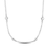 Mimi & Max Four Heart Charm Station Necklace On Diamond Cut Rolo Chain In Sterling Silver - 16.5+1 In. In Silver