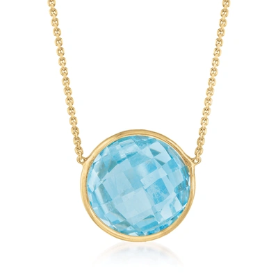 Ross-simons Sky Blue Topaz Necklace In 14kt Yellow Gold