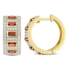 Mimi & Max 2 7/8 Ct Tgw Baguette Garnet And White Topaz Hoop Earrings In Yellow Plated Sterling Silver In Red