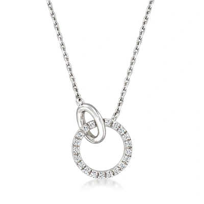 Rs Pure By Ross-simons Diamond Interlocking-circle Necklace In Sterling Silver In Metallic