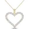 MIMI & MAX 2 2/5 CT DEW CREATED MOISSANITE HEART PENDANT WITH CHAIN IN YELLOW PLATED STERLING SILVER