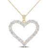 Mimi & Max 2 2/5 Ct Dew Created Moissanite Heart Pendant With Chain In Yellow Plated Sterling Silver In Silver