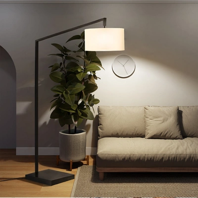 Nova Of California Stretch Chairside Arc Floor Lamp