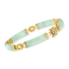 Ross-simons Jade "bless" Bracelet With Peridot In 18kt Gold Over Sterling In Green
