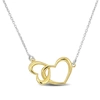 MIMI & MAX YELLOW DOUBLE HEART CHARM NECKLACE IN STERLING SILVER - 16.5 +1 IN.