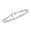 Ross-simons Diamond Cluster Tennis Bracelet In Sterling Silver In Silver
