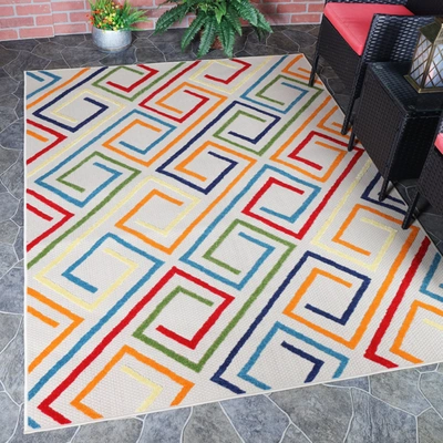 Superior Geometric Modern Polypropylene Indoor/outdoor Area Rug