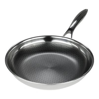 Frieling Black Cube 9-1/2 Inch Stainless/nonstick Hybrid Fry Pan In Silver