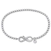Mimi & Max Ball Link Bracelet W/ Infinity Clasp In Sterling Silver - 7.5 In. In Silver