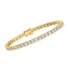 Ross-simons Cz Tennis Bracelet In 14kt Gold Over Sterling In White
