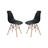 TEAMSON HOME - ALLAN PLASTIC SIDE DINING CHAIR WITH WOOD LEGS SET OF 2