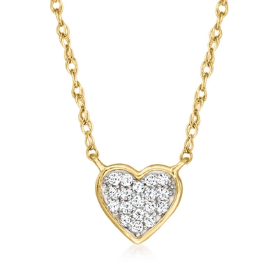 Canaria Fine Jewelry Canaria Diamond-accented Heart Cluster Necklace In 10kt Yellow Gold In Silver