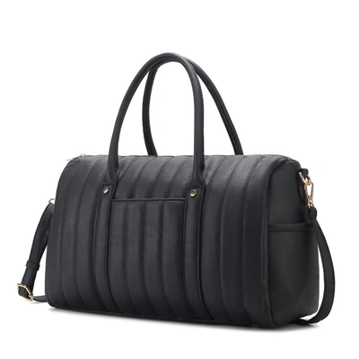 Mkf Collection By Mia K Luana Quilted Vegan Leather Women's Duffle Bag In Black
