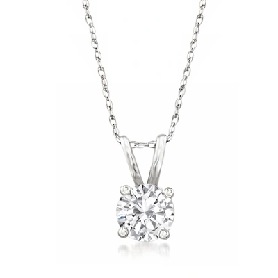 Ross-simons Diamond Solitaire Necklace In 14kt White Gold