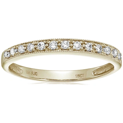 Vir Jewels 1/6 Cttw Petite Diamond Wedding Band In 10k Gold With Milgrain In Yellow