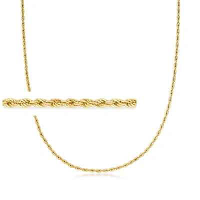 Ross-simons 2mm Rope-chain In 18kt Gold Over Sterling Necklace In Silver